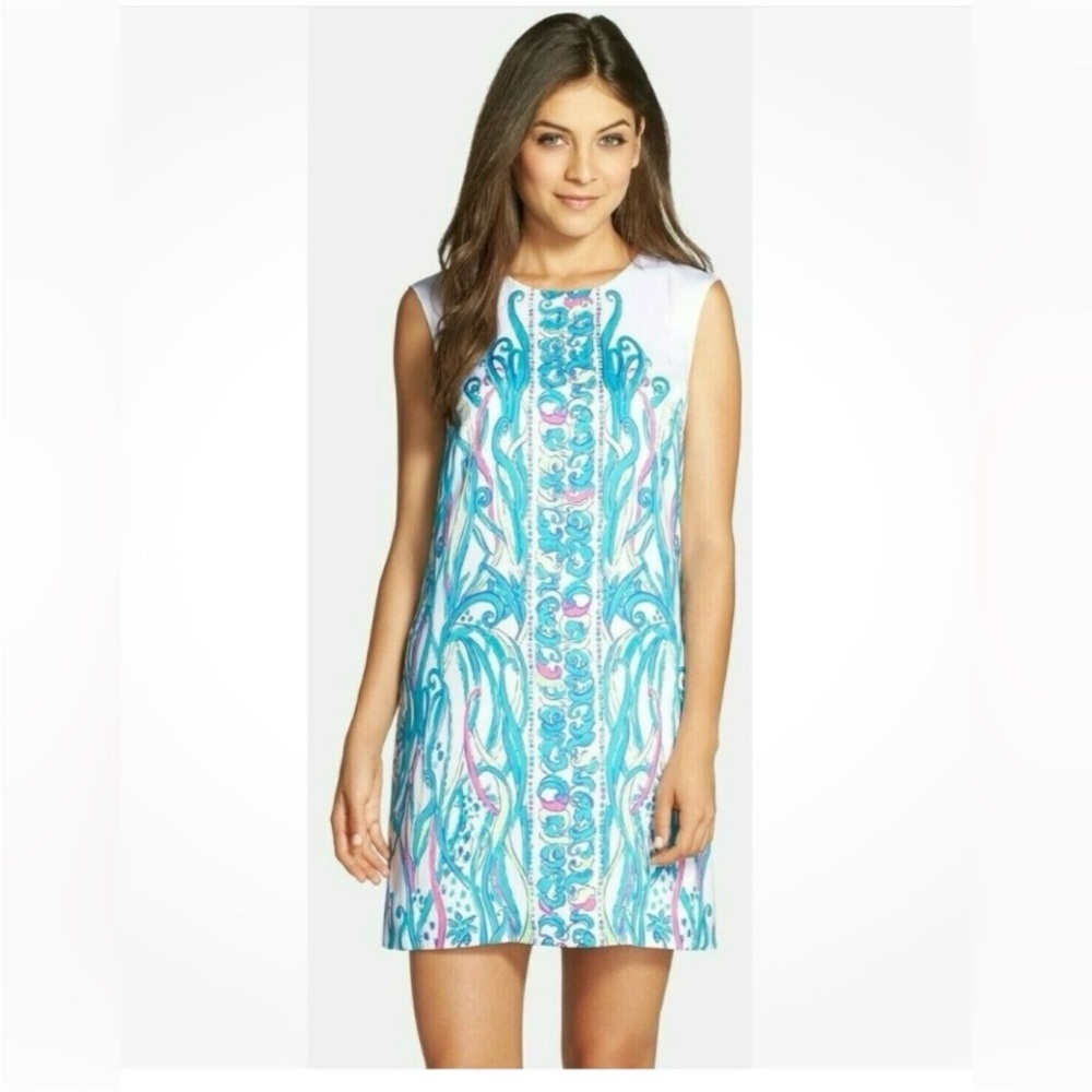 Lilly Pulitzer Iona Blue and White Silk Dress